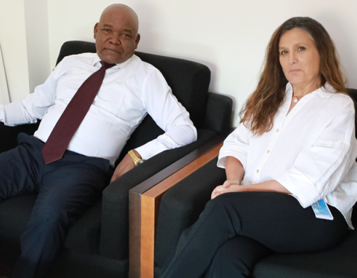 Le Président de la CPS, Michel Landry LOUANGA reçoit Mme Sonia ROBLA Représentante de la CPI, en fin de mission à Bangui