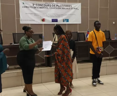 Avec Maître Adeline Belle N'dingo conseillère juridique à l'ambassade des USA en centrafrique